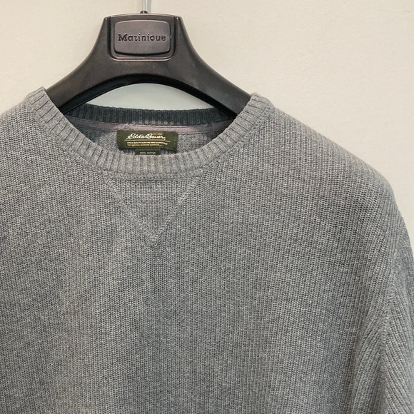 Eddie Bauer Grey Pullover Crewneck Sweater Large Tall - Picture 6 of 12